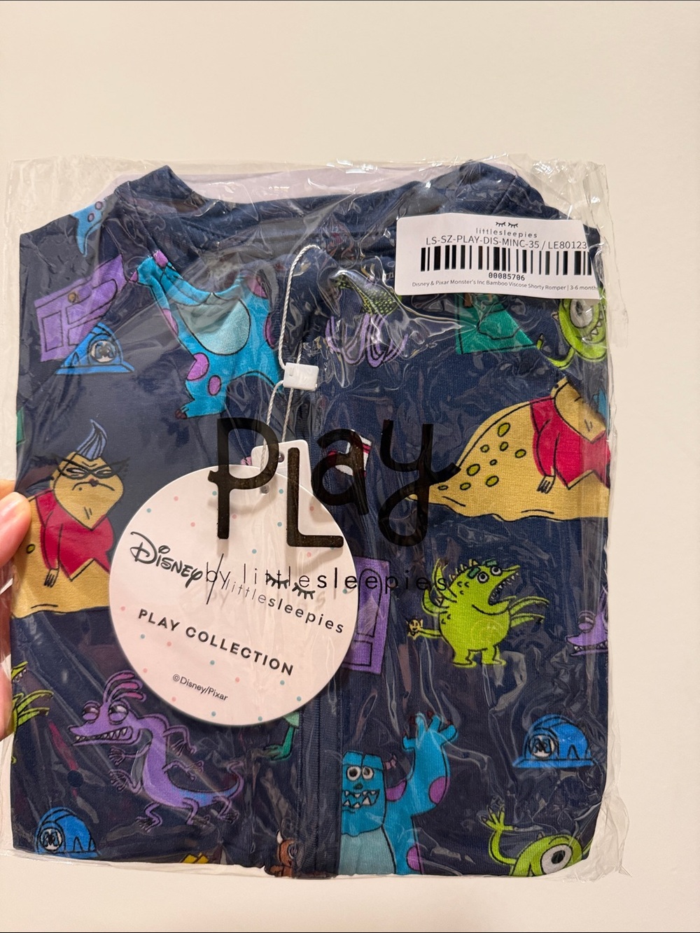 Little Sleepies Monsters Inc.  BNWT Shorty romper